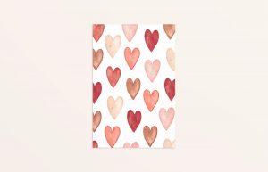 kaart met print van hartjes