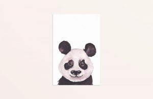 wenskaart met een panda in aquarel