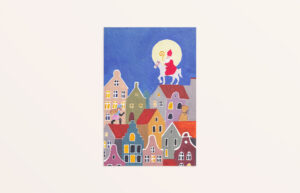 5x kaart Sinterklaas huisjes
