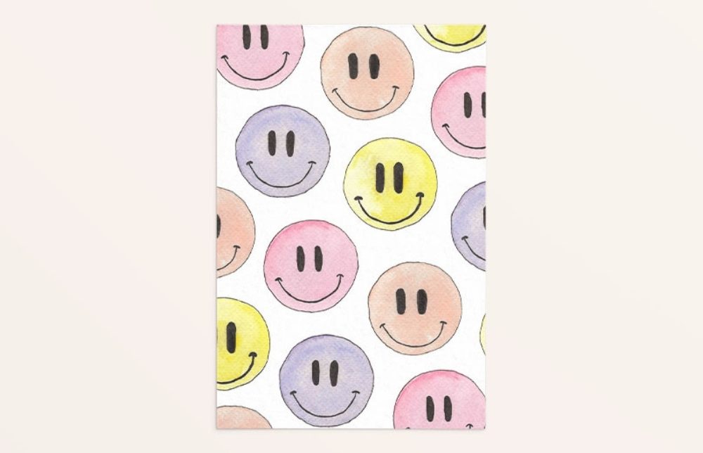kaart smiley print